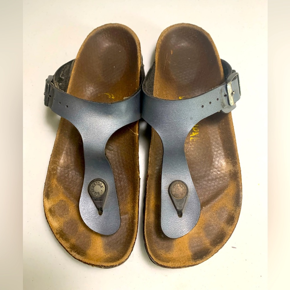 Silver Grey Birkenstock Thong Sandals